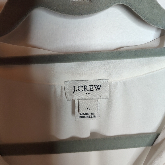 J. Crew Factory women's Button Front Tie Neck Ivory Blouse tank size S - Picture 2 of 6